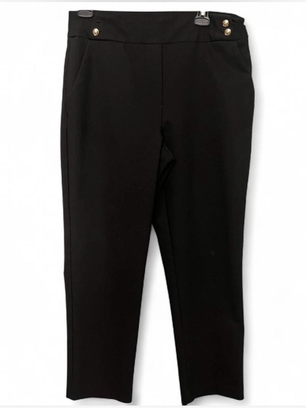 Minimalist Quiet Luxury Rachel Zoe Black Pants with Trim Dark Academia